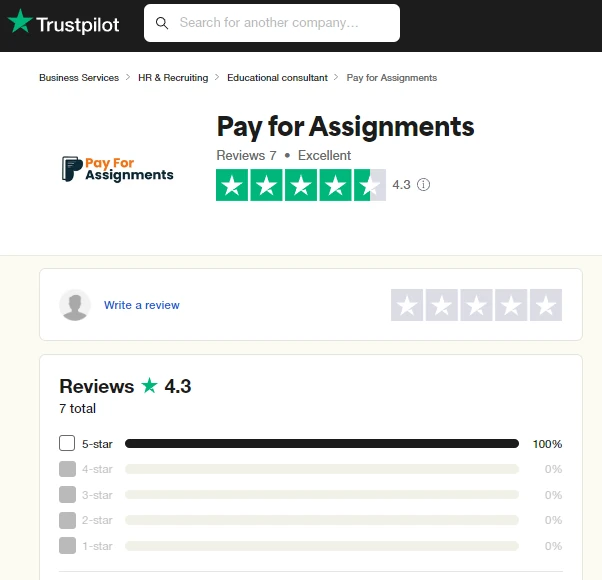 Payforassignments review on TrustPilot